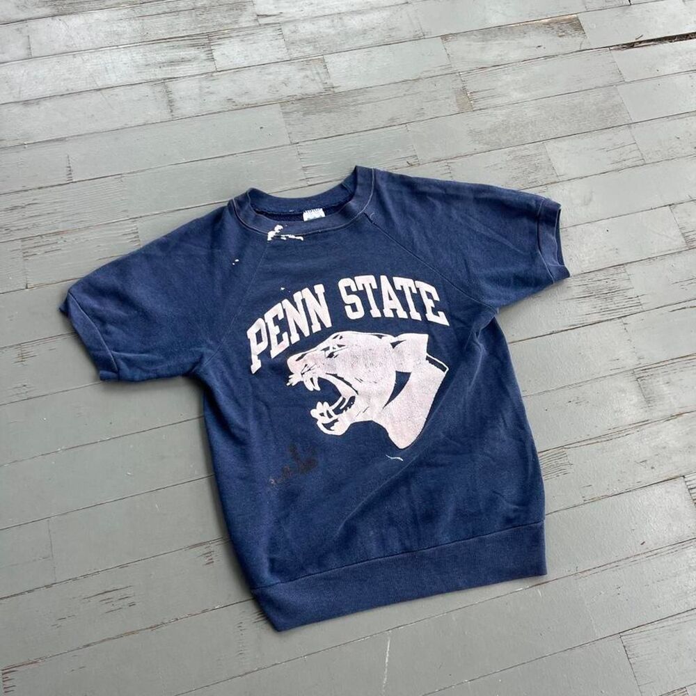 Vintage 80s 202 USA Penn State University Nittany Lions Crewneck Half Sleeve Swe